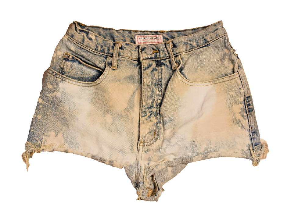 Vintage Guess Jeans Women’s Acid Wash Denim Shorts Distressed USA Made Size 29